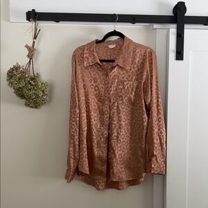 Leopard Print Satin Shirt